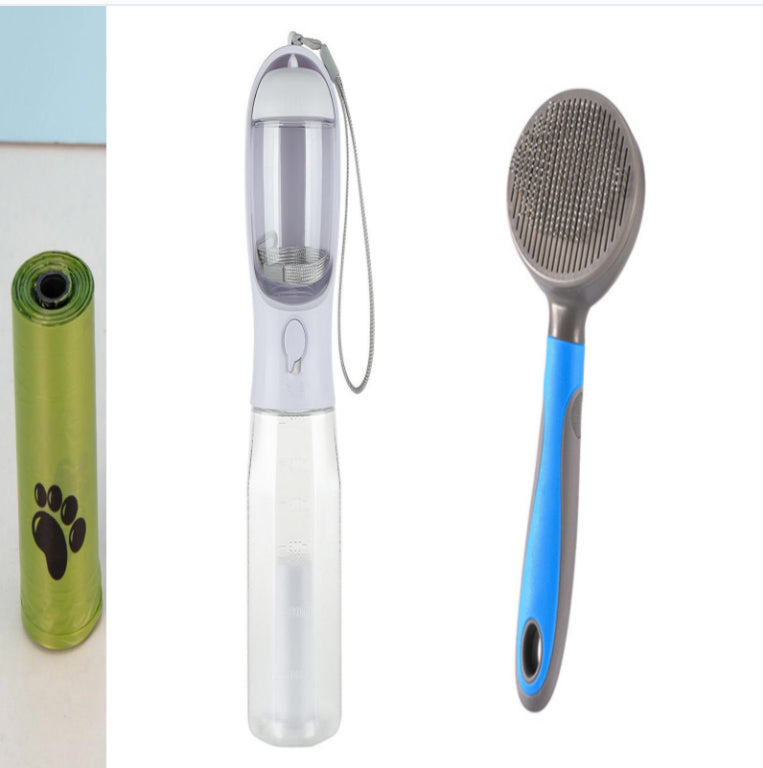 3-in-1 Pet Water Bottle, Feeder & Waste Bag Dispenser