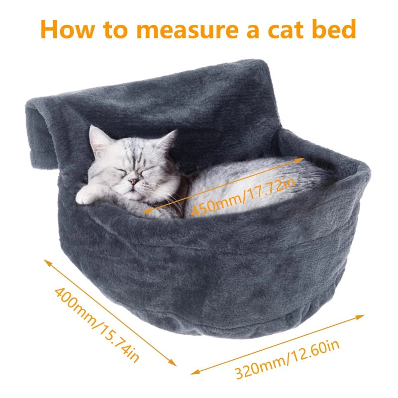 Cat Radiator Bed — Faux Fur Hanging Hammock with Warm Fleece Cover