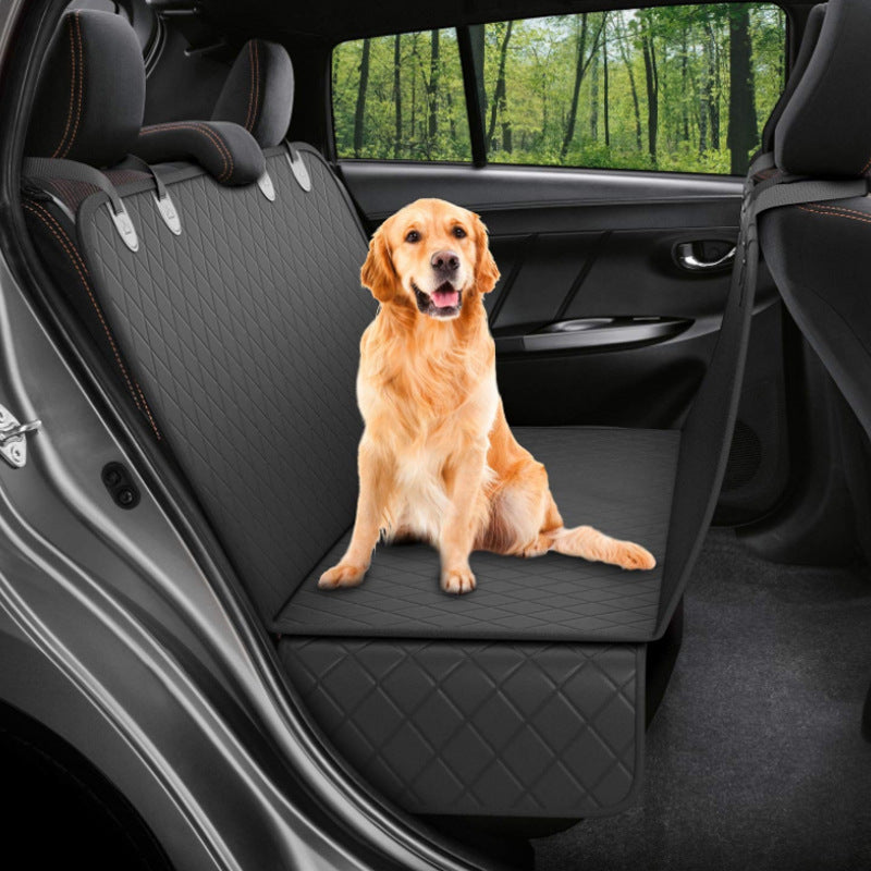 Dog Car Seat Cover Hammock — Waterproof with Mesh Window & Pockets