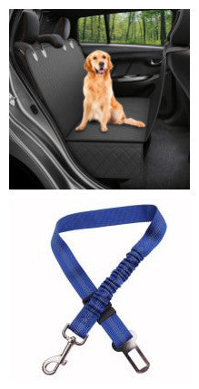 Dog Car Seat Cover Hammock — Waterproof with Mesh Window & Pockets