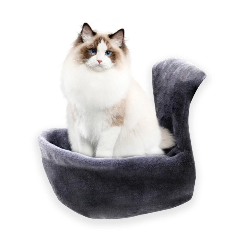 Cat Radiator Bed — Faux Fur Hanging Hammock with Warm Fleece Cover