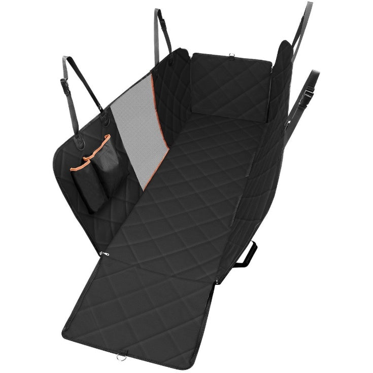 Dog Car Seat Cover Hammock — Waterproof with Mesh Window & Pockets