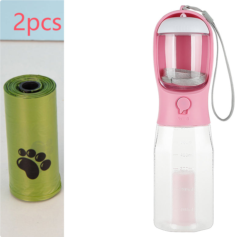 3-in-1 Pet Water Bottle, Feeder & Waste Bag Dispenser