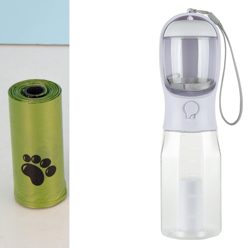 3-in-1 Pet Water Bottle, Feeder & Waste Bag Dispenser