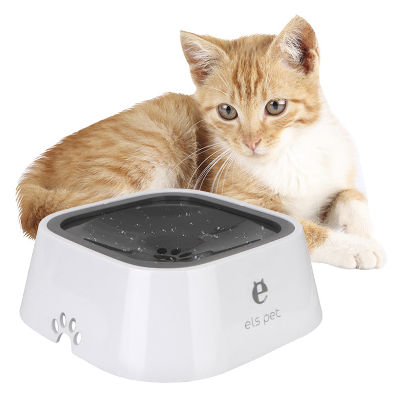 1.5L Floating Anti-Overflow Pet Water Bowl — Slow Feeder Dispenser