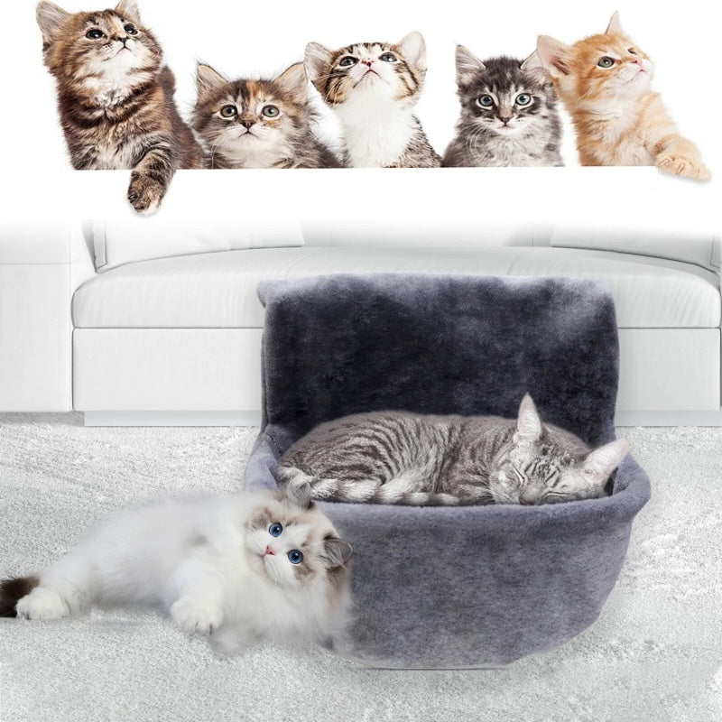 Cat Radiator Bed — Faux Fur Hanging Hammock with Warm Fleece Cover