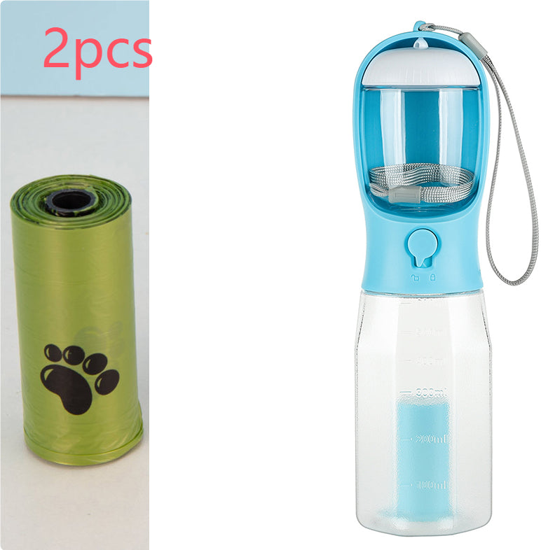 3-in-1 Pet Water Bottle, Feeder & Waste Bag Dispenser