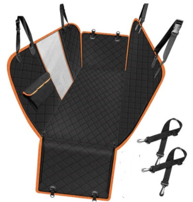 Dog Car Seat Cover Hammock — Waterproof with Mesh Window & Pockets