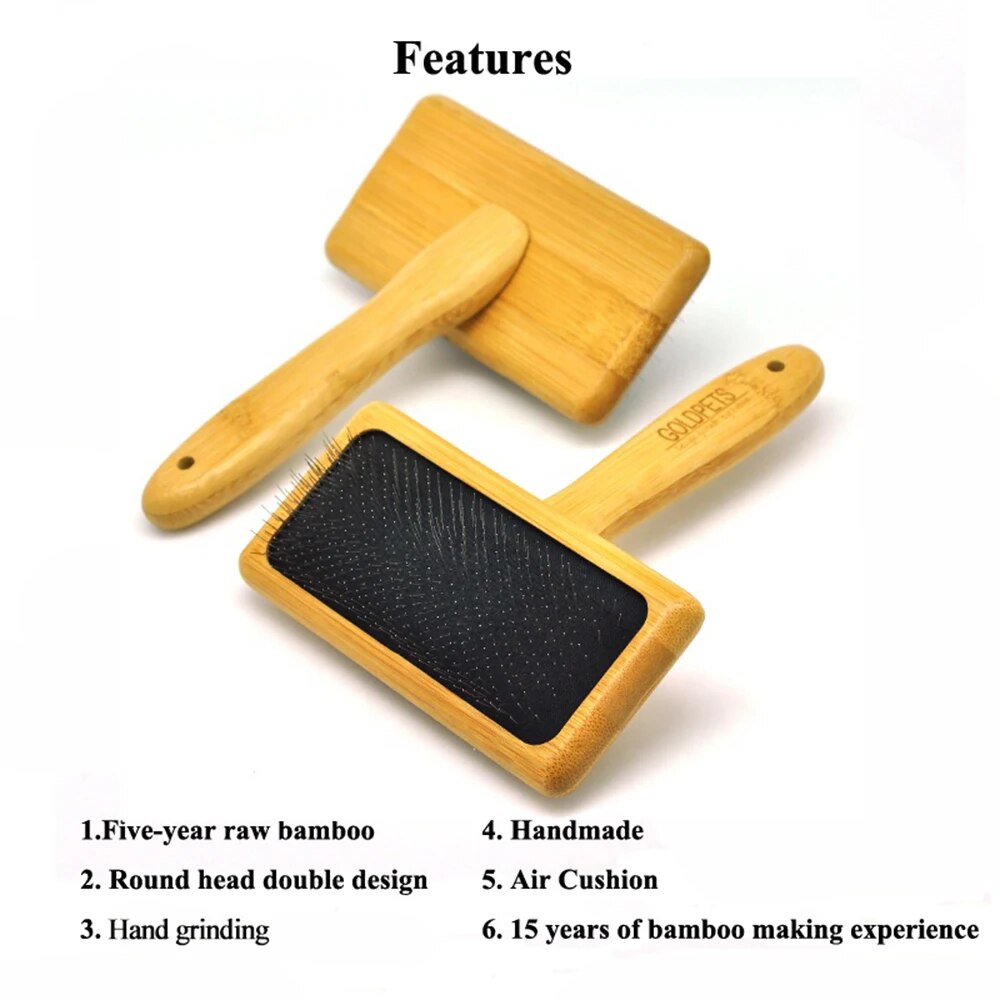 Bamboo Slicker Brush for Cats & Dogs