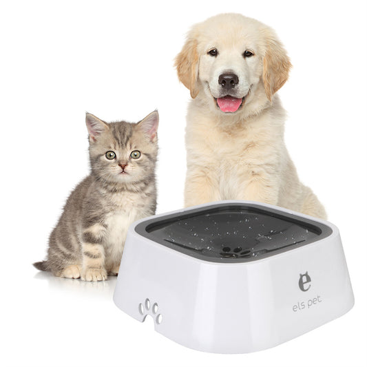 1.5L Floating Anti-Overflow Pet Water Bowl — Slow Feeder Dispenser