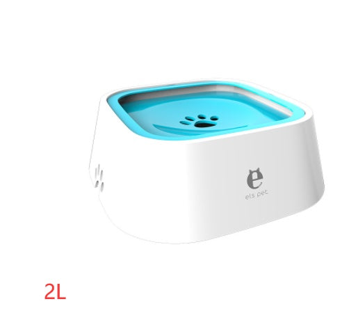 1.5L Floating Anti-Overflow Pet Water Bowl — Slow Feeder Dispenser