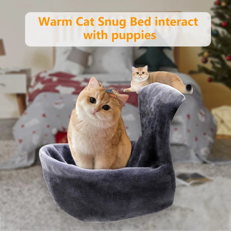 Cat Radiator Bed — Faux Fur Hanging Hammock with Warm Fleece Cover