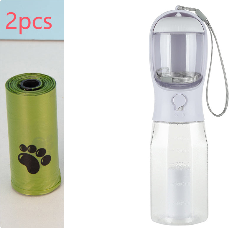 3-in-1 Pet Water Bottle, Feeder & Waste Bag Dispenser