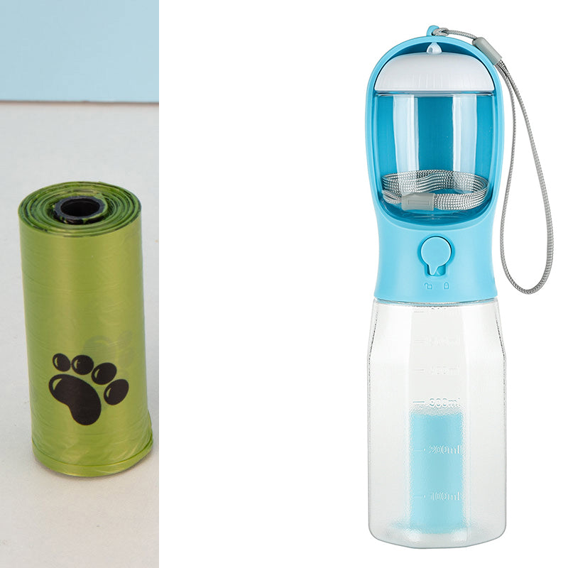 3-in-1 Pet Water Bottle, Feeder & Waste Bag Dispenser