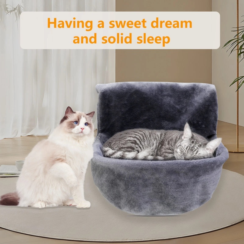 Cat Radiator Bed — Faux Fur Hanging Hammock with Warm Fleece Cover