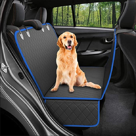Dog Car Seat Cover Hammock — Waterproof with Mesh Window & Pockets